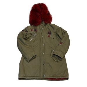 QED LONDON faux fur trimmed jacket